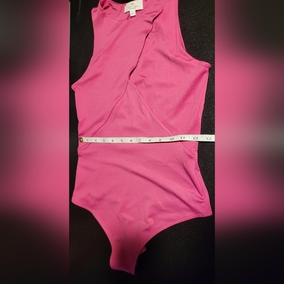 Live in the Moment Pink High Neck Thong Bodysuit with Cutout - Size S - Picture 11 of 12